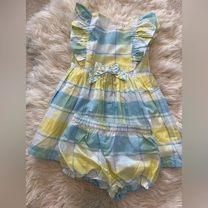 Tommy Bahama plaid dress and bloomers, , front bow, size 18m